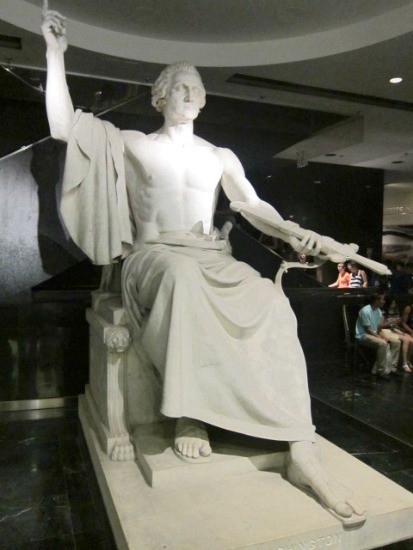 George Washington sculpture, wearing toga.