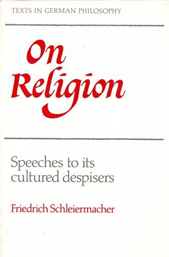  cover of book by Friedrich Schleiermacher "OnReligion"